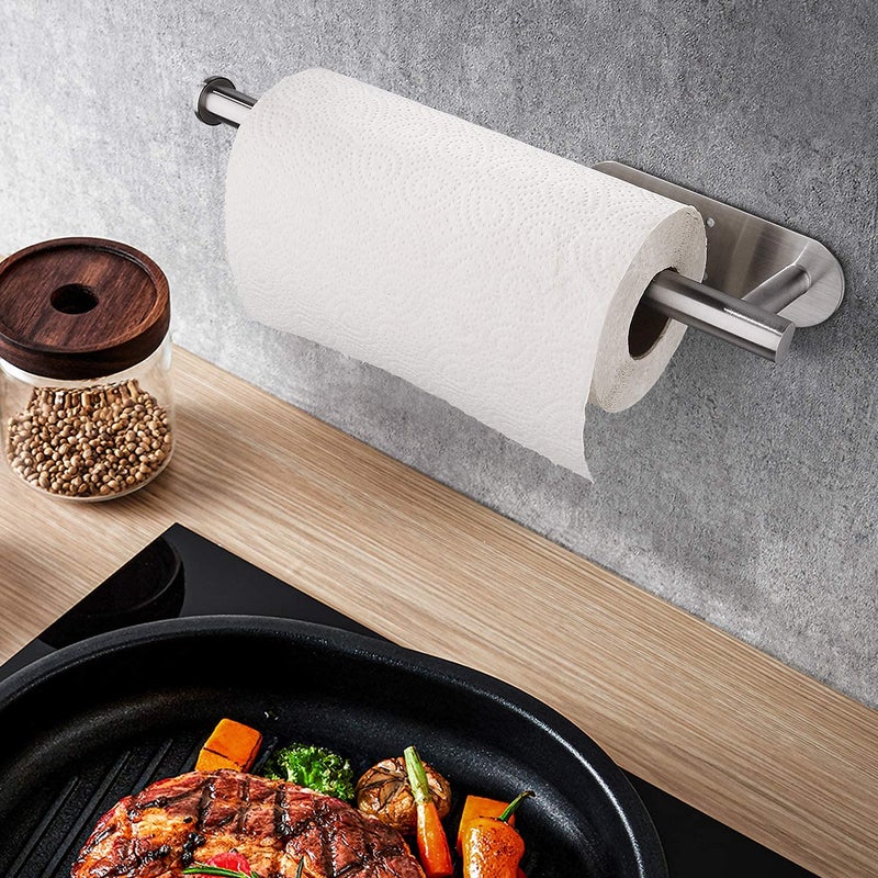 DR CATCH Paper Towel Holders for Kitchen,Paper Towels Bulk- Self-Adhesive Under Cabinet,Both Available in Adhesive and Screws,Stainless Steel - Image 4